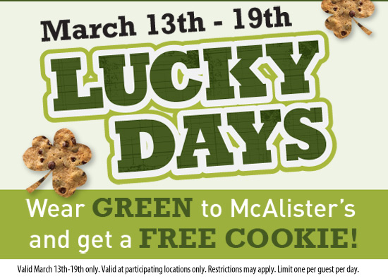 Free Cookie At McAlister s 3 13 3 19