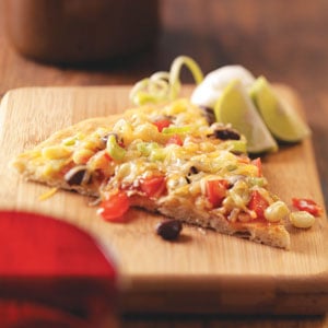 Originally published as Black Bean Taco Pizza in Healthy Cooking October/November 2009, p25