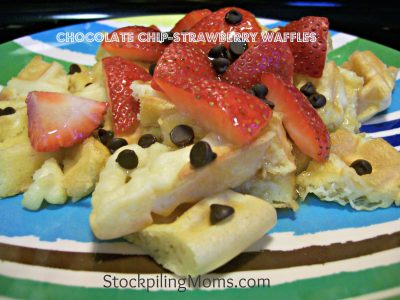 Chocolate Chip-Strawberry Waffles