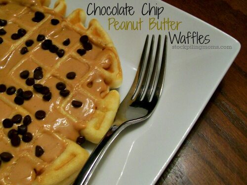 Chocolate Chip Peanut Butter Waffle Stockpiling Moms